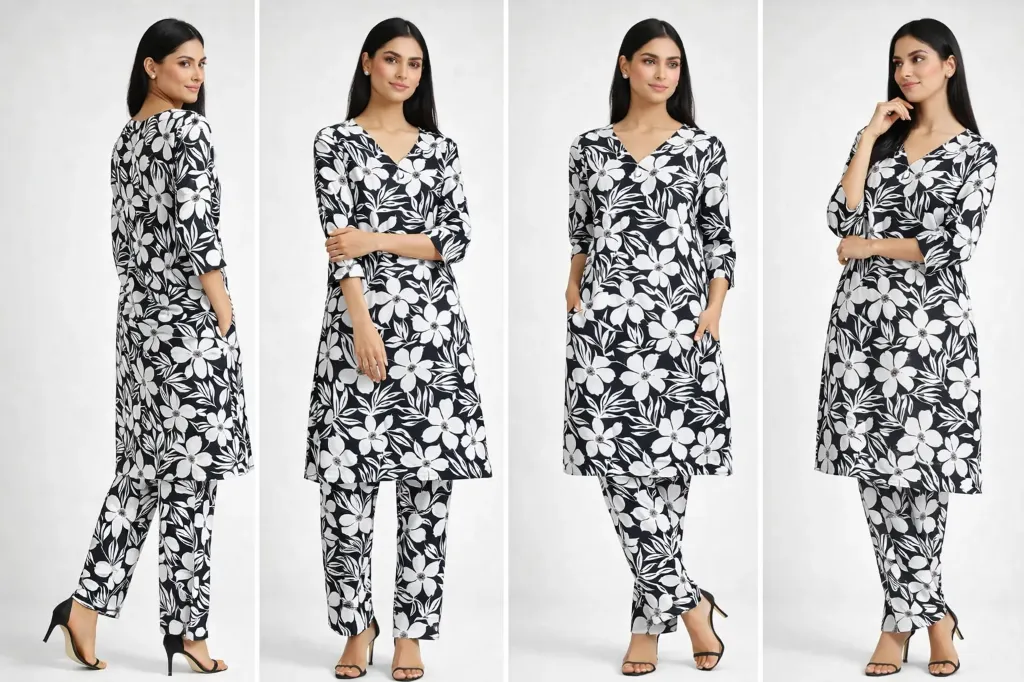 Floral Printed Kurti Set